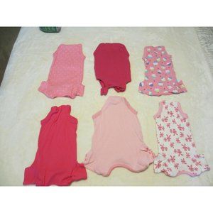LOT OF 6 BABY GIRL BODYSUITS ALL PINK, 0-3, OR 3 MONTHS